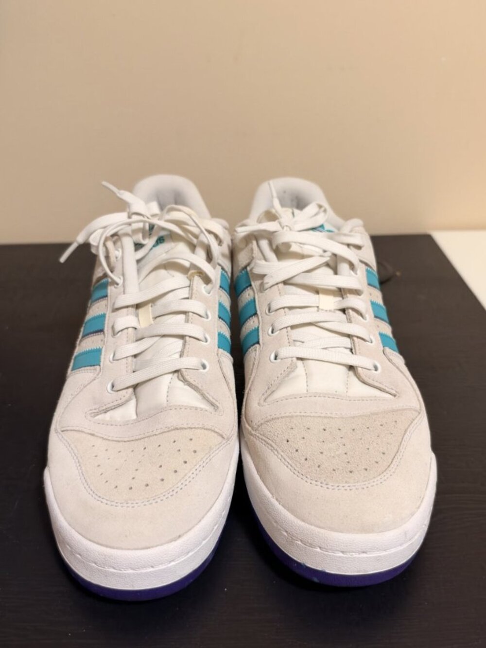 adidas Forum Low White Light Blue Purple Suede Mens Size 13 No Box